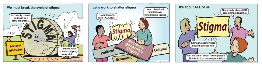 A cartoon showing how destructive stigma can be