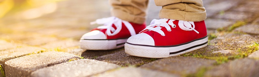 picture of young boy's shoes