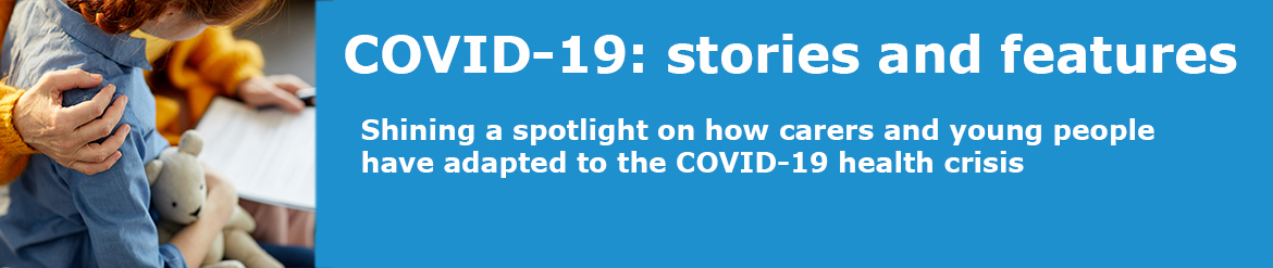 Text in image - COVID-19: Stories and features