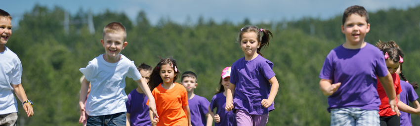 Children running towards camera