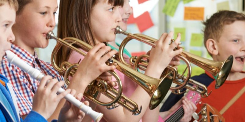 children playing musical instruments