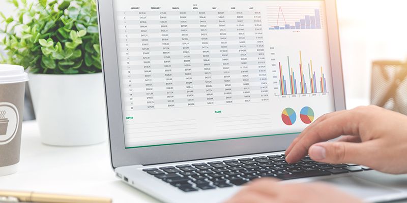 A computer screen showing a spreadsheet and graphics