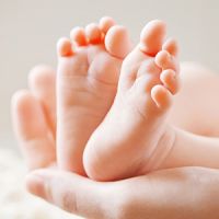 A picture of a baby's feet.