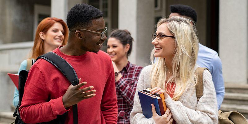 University students chatting