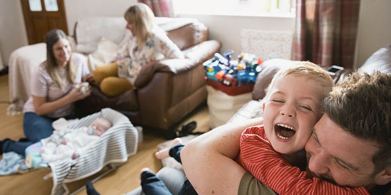 Picture of family in living room