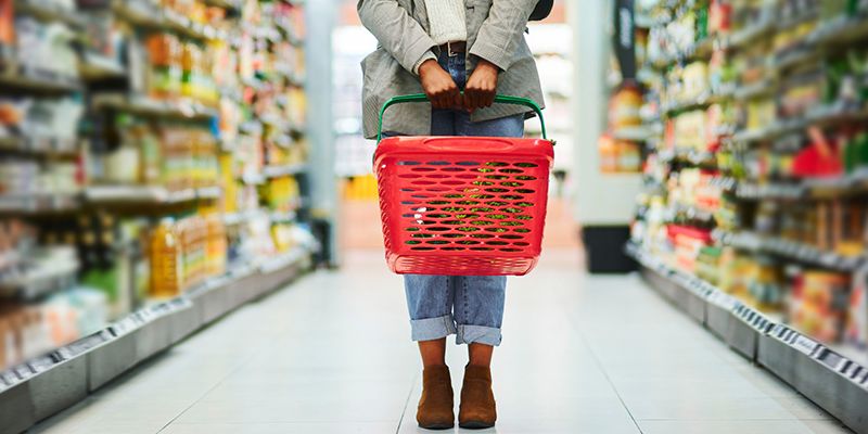 Person shopping in a supermarket